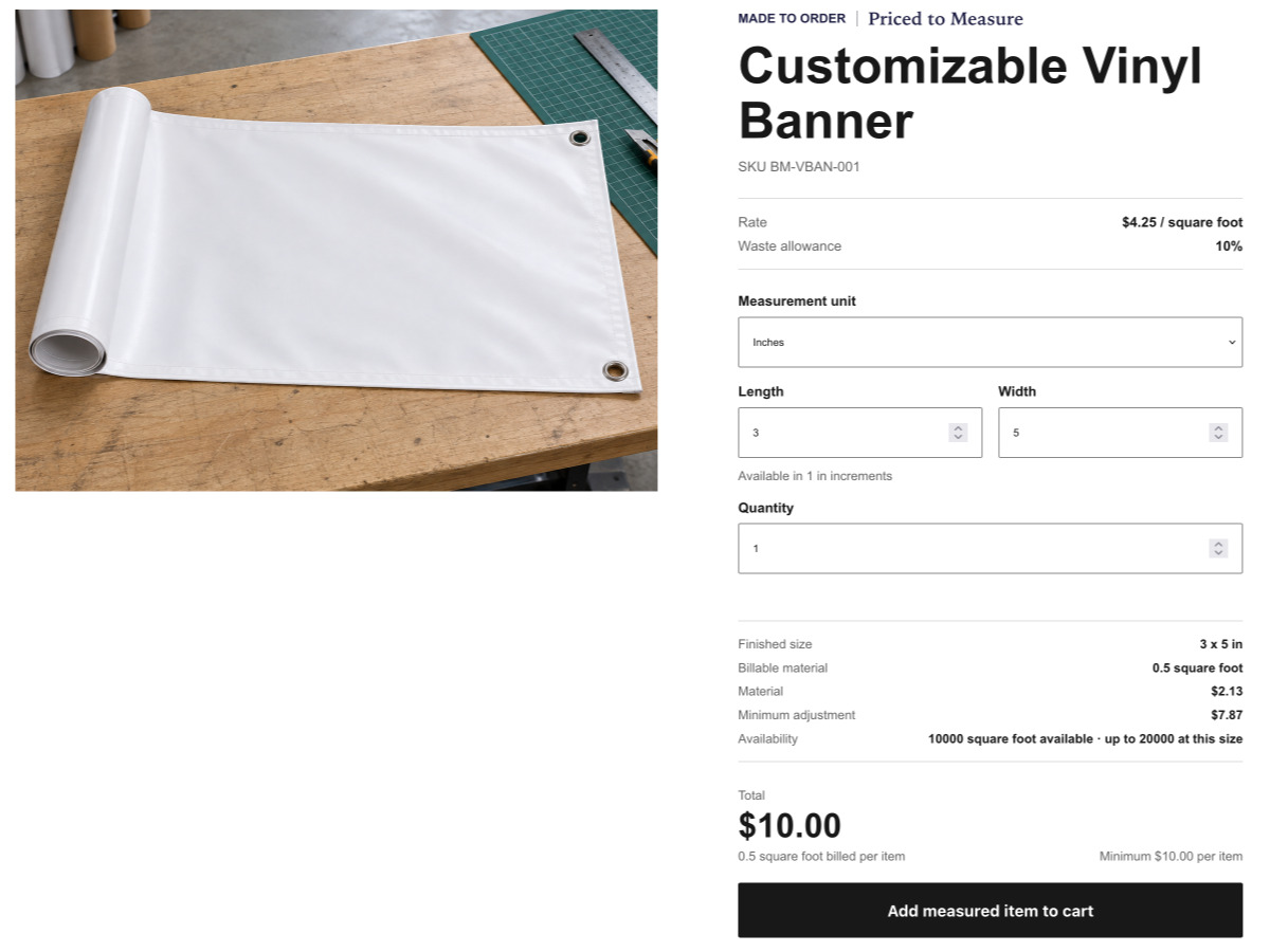 Priced to Measure screenshot 1