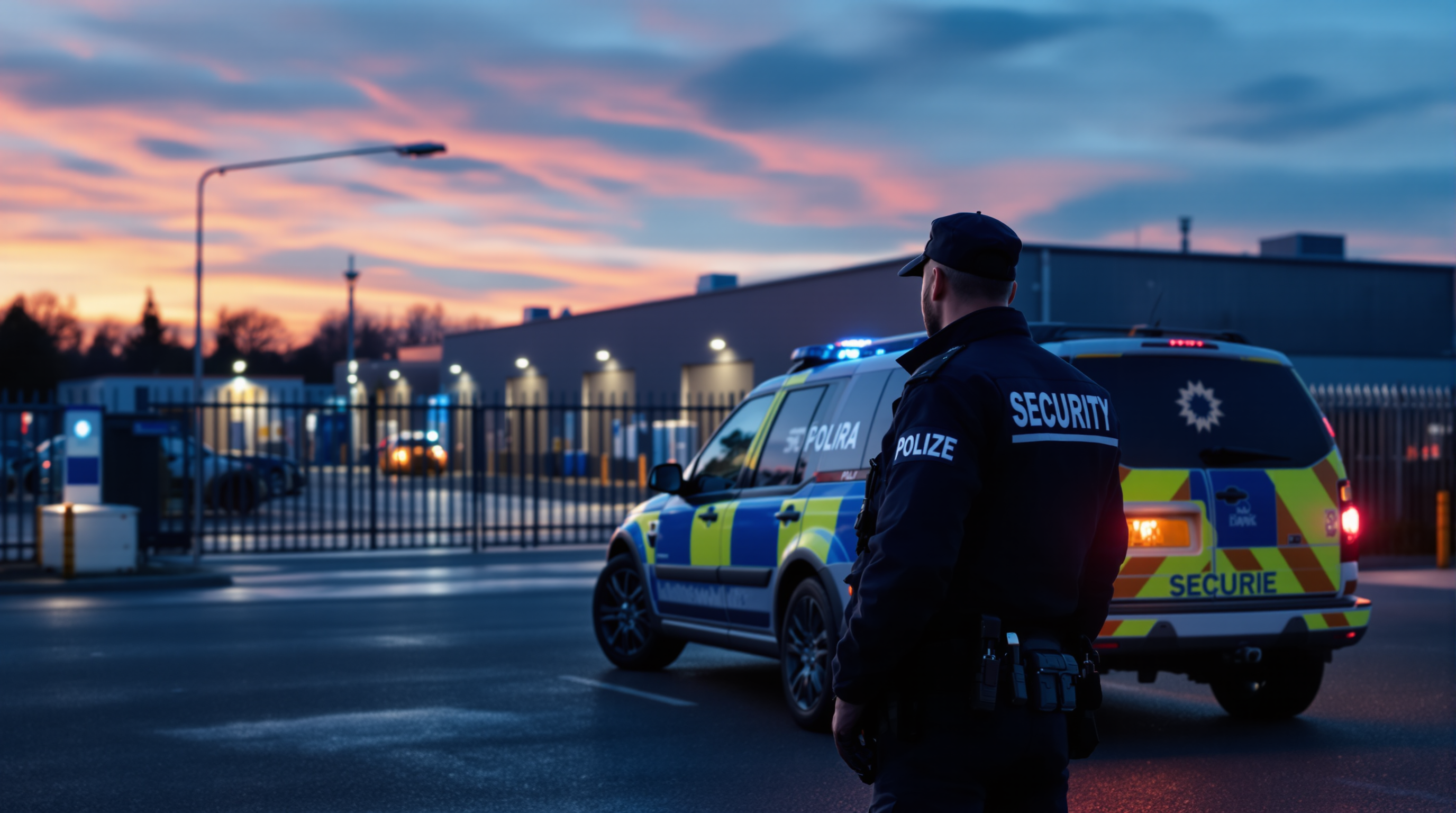 Professional security patrol monitoring a commercial site in Lincolnshire