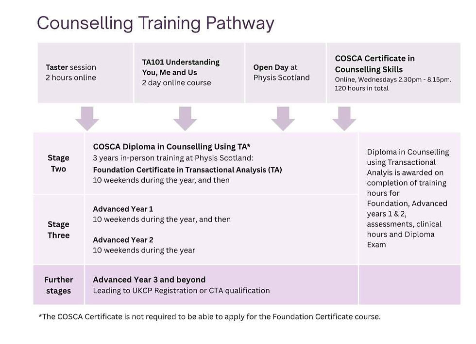 Counselling training pathway at Physis - specialist institute