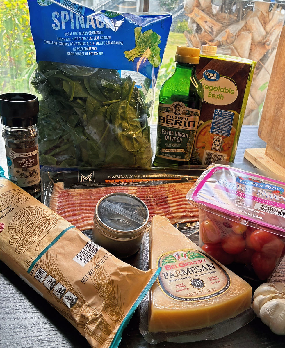 Ingredients for One-Pot Spaghetti.