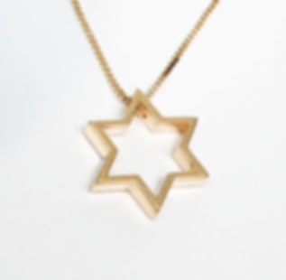 Medium Thick Open Star Star of David pendant - N469