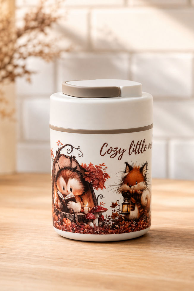 Herbst Porridge Becher 600 ml mit Cozy little moments Rundum-Motiv