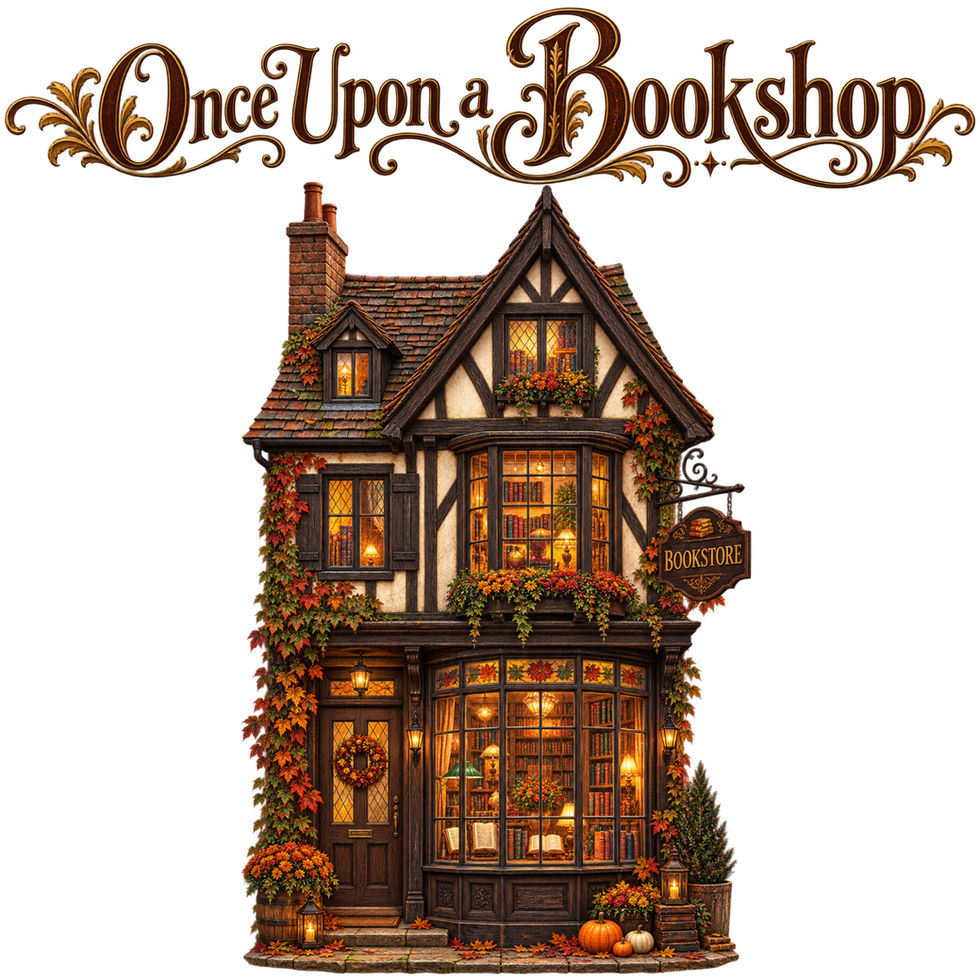Once Upon a Time Bücher-Motiv auf naturfarbener Canvas Tasche