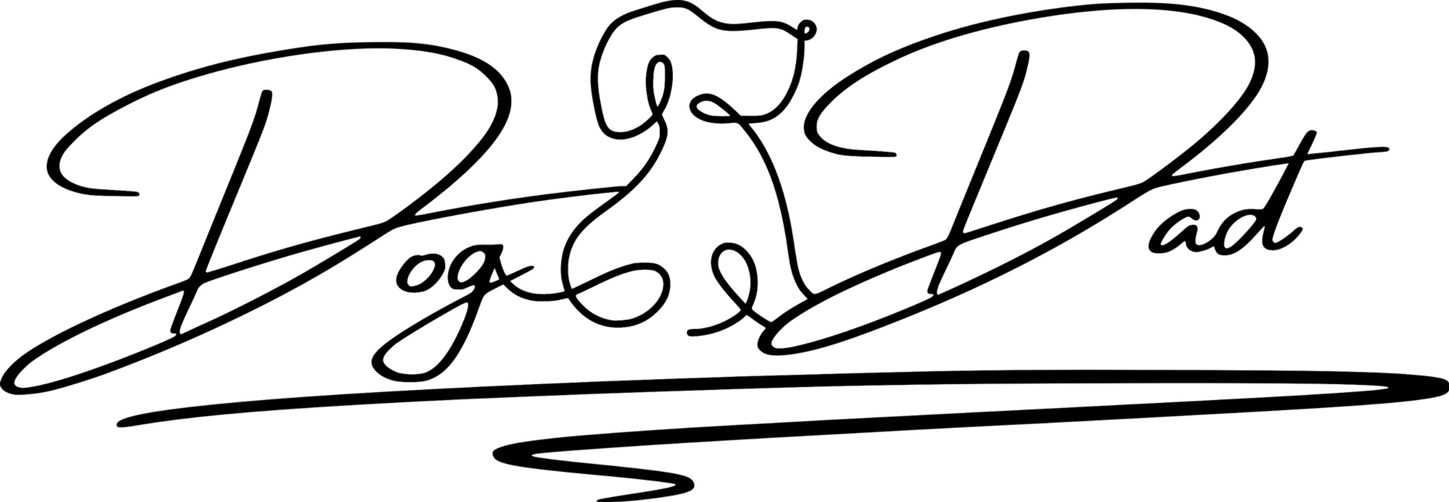 Dog Dad Motiv mit minimalistischem Hund und elegantem Schriftzug