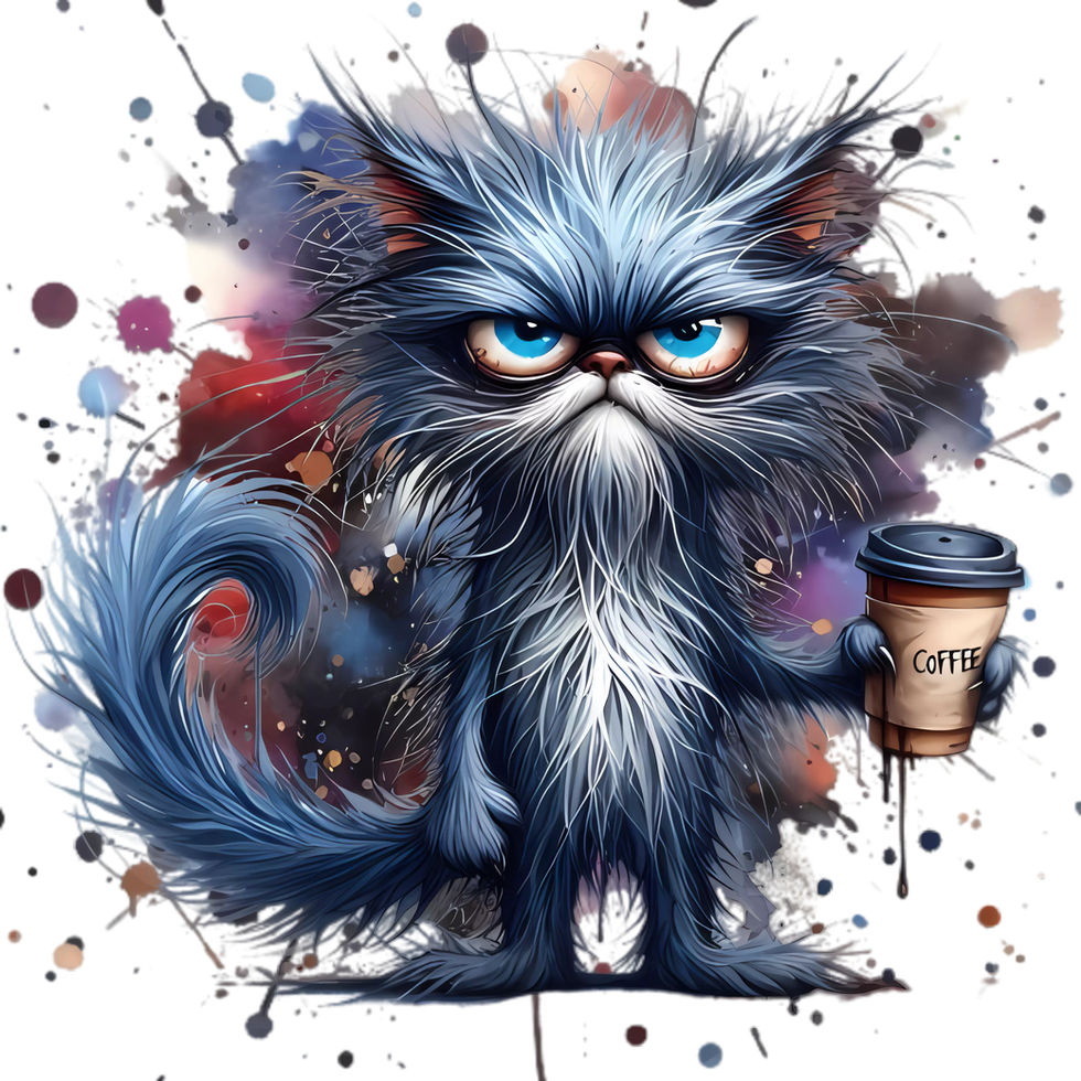 Bad Cat Katzen-Motiv auf 1L Edelstahl-Trinkflasche