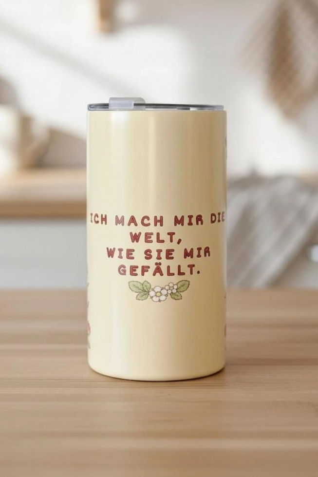 Amistyle Becher aus 304 Edelstahl mit Metall-Strohhalm.