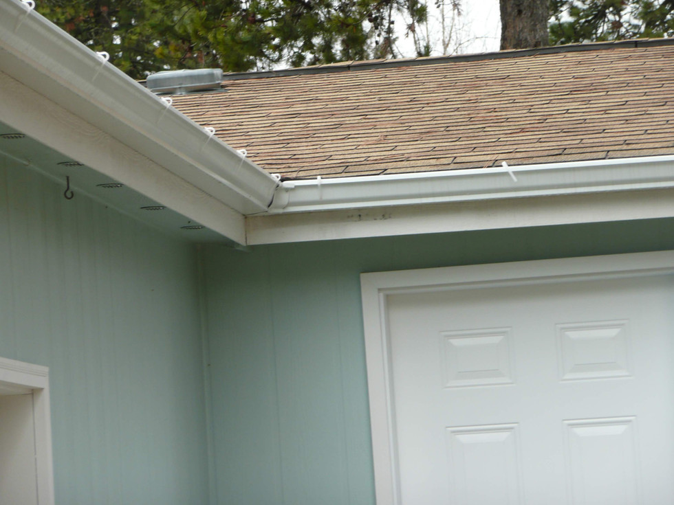White Gutter and Downspout