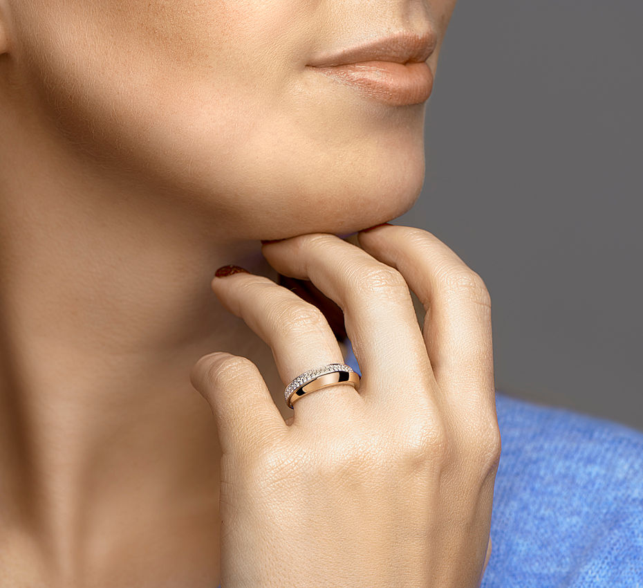 Thumbnail: Bicolor gouden Damesring 0.28 ct Diamant