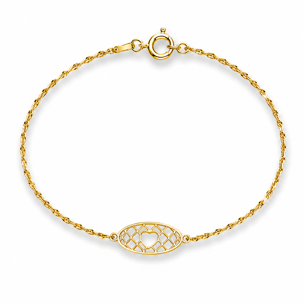 Dames armband met open hartjesplaat