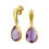 Thumbnail: Gouden Oorhangers met Amethyst 20 mm