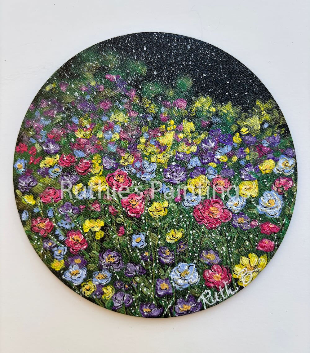 "Flower Field" Hand Painted Magnet