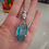 Thumbnail: Austrian aqua crystal pendant on long  chain.