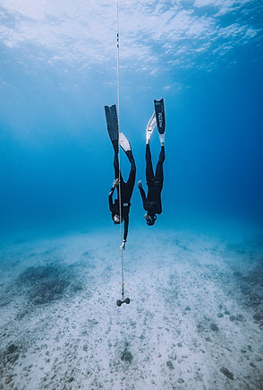 Freediving instructor will dive with you all the way down making sure you are safe and comfortable honolulu Hawaii photo