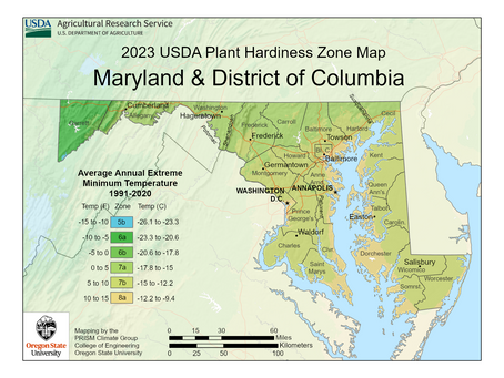USDA Hardiness Zones Across the U.S. - Spotlight on Maryland and the District of Columbia!