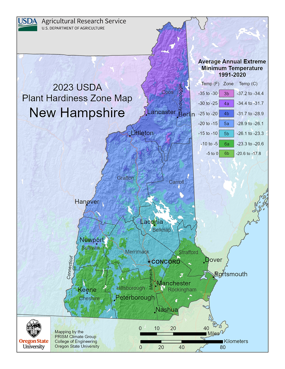 New Hampshire’s climate ranges from cold, snowy winters in the north to milder conditions in the southern parts of the state.