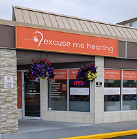 Exterior view of the Campbell River Excuse Me Clinic building with clinic signage visible.