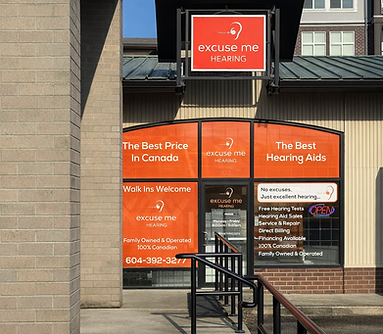 Excuse Me Hearing clinic storefront in Chilliwack, BC