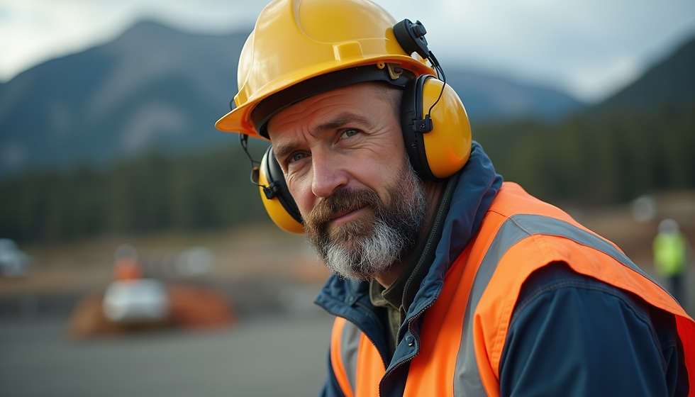 Man wearing hearing protection