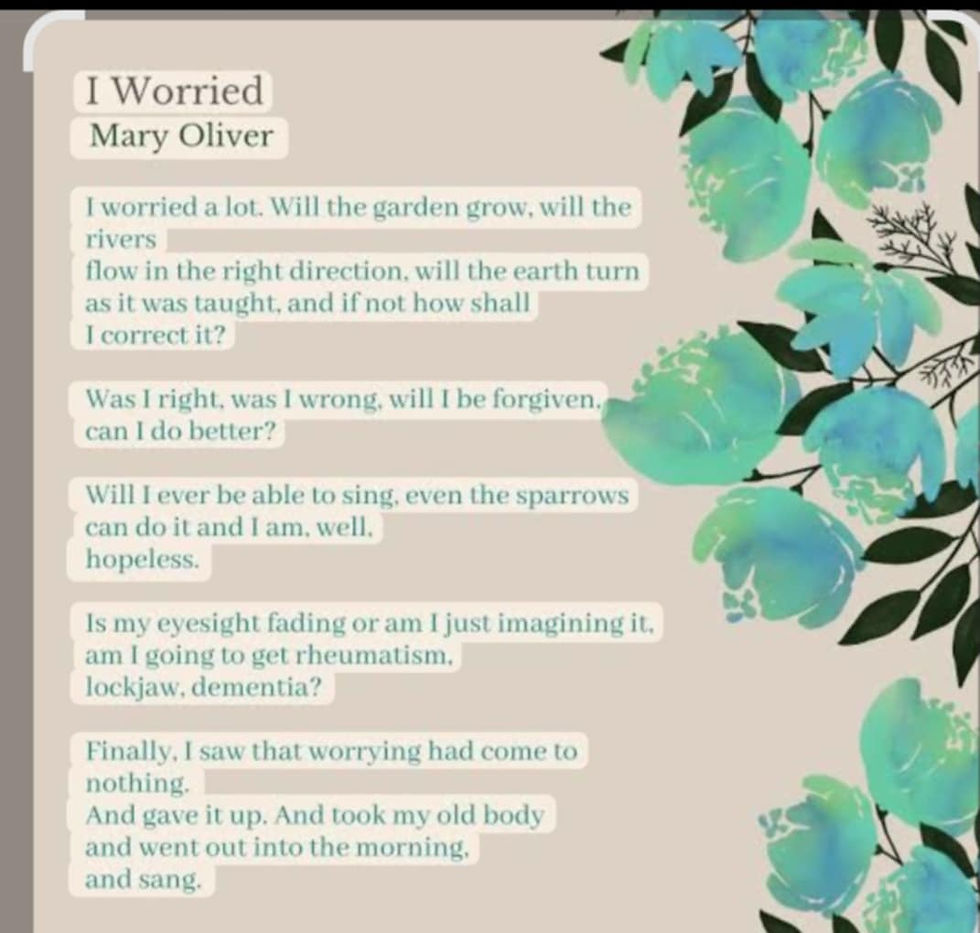 I love the last verse. Some days my body feels old and weary but I still take it with me and sing !!