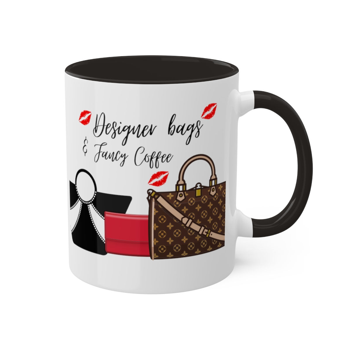 Designer Bags and FancycCoffee two-tone mug 11oz