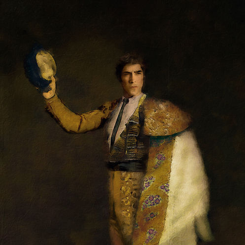 Óleo de Óscar Jaenada en el papel de el Maestro.