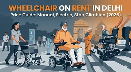 Wheelchair on Rent in Delhi – Price Guide: Manual, Electric, Stair Climbing (2026)