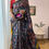Thumbnail: Handwoven black COTTON SILK PATOLA phool bhat   design