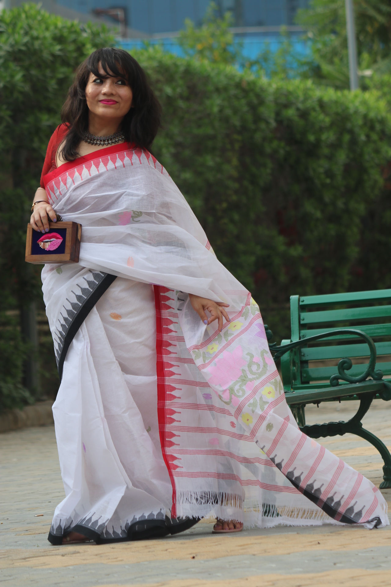 Moirangphee cotton saree without blouse piece dense buti work on pallu