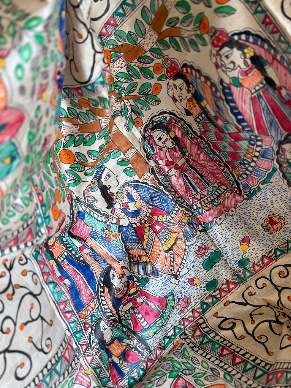 Thumbnail: Pure premium Desi silk Madhubani saree