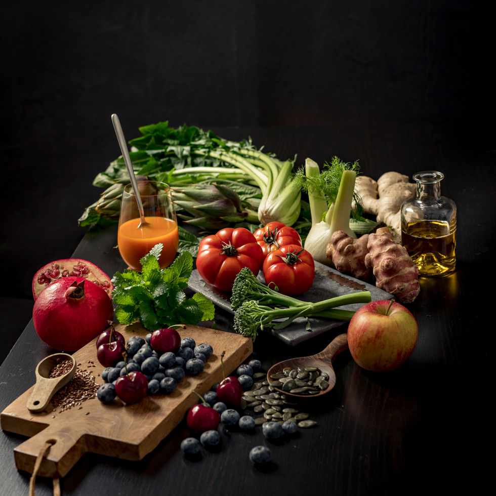 Foodfotograf München – Frisches Obst, Gemüse und Kräuter als Basis für das LaVita Konzentrat – Kitchenkiss