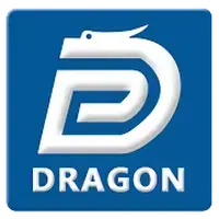 Logo rectangulaire sur fond bleu représentant le service DRAGON IPTV.
