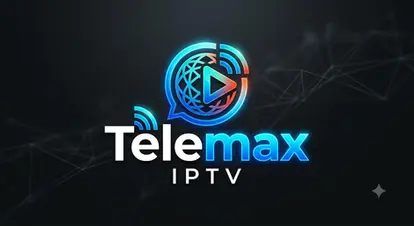 Logo officiel de Telemax IPTV pour le site makintoroto.net, présentant un design moderne avec une icône de bouton play