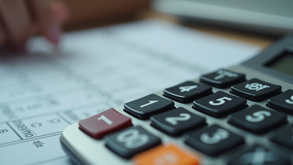 Close-up view of a budget calculator
