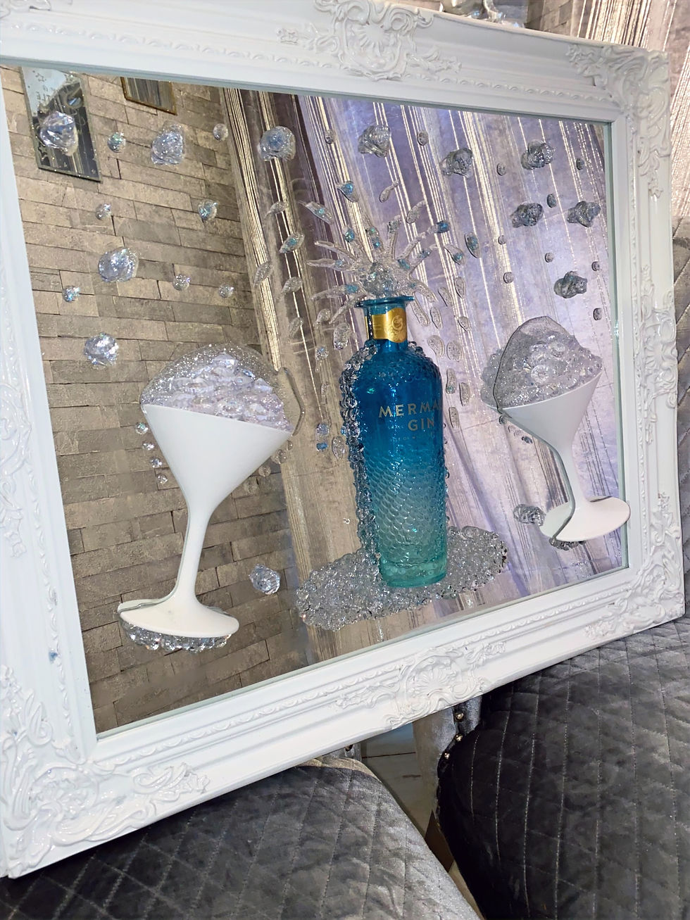 Thumbnail: Mermaid Gin Bottle 3D Art Mirror Picture