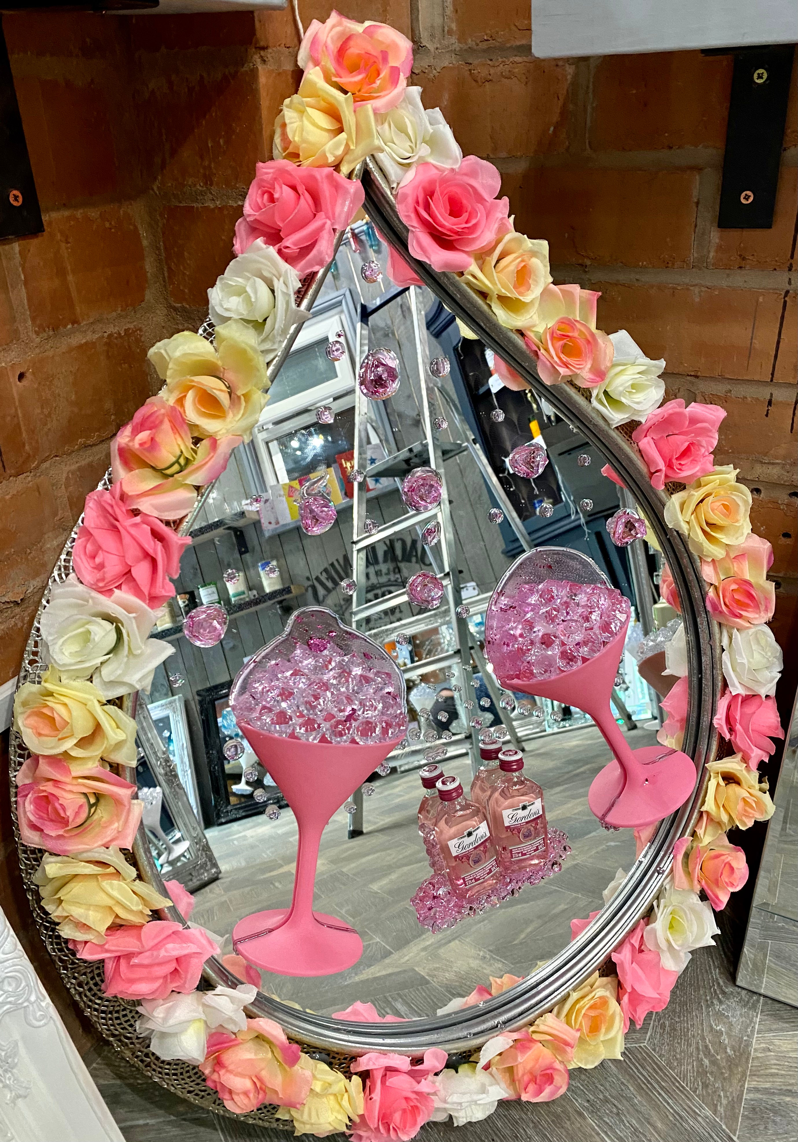 Pink Gin Rose Garden 3D Art Mirror Picture