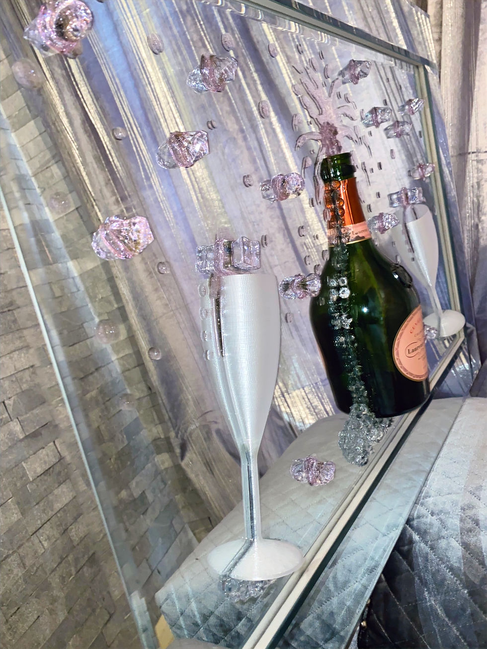 Thumbnail: Laurent Perrier Rose Champagne  3D Art Bevelled Glass Mirrored Picture
