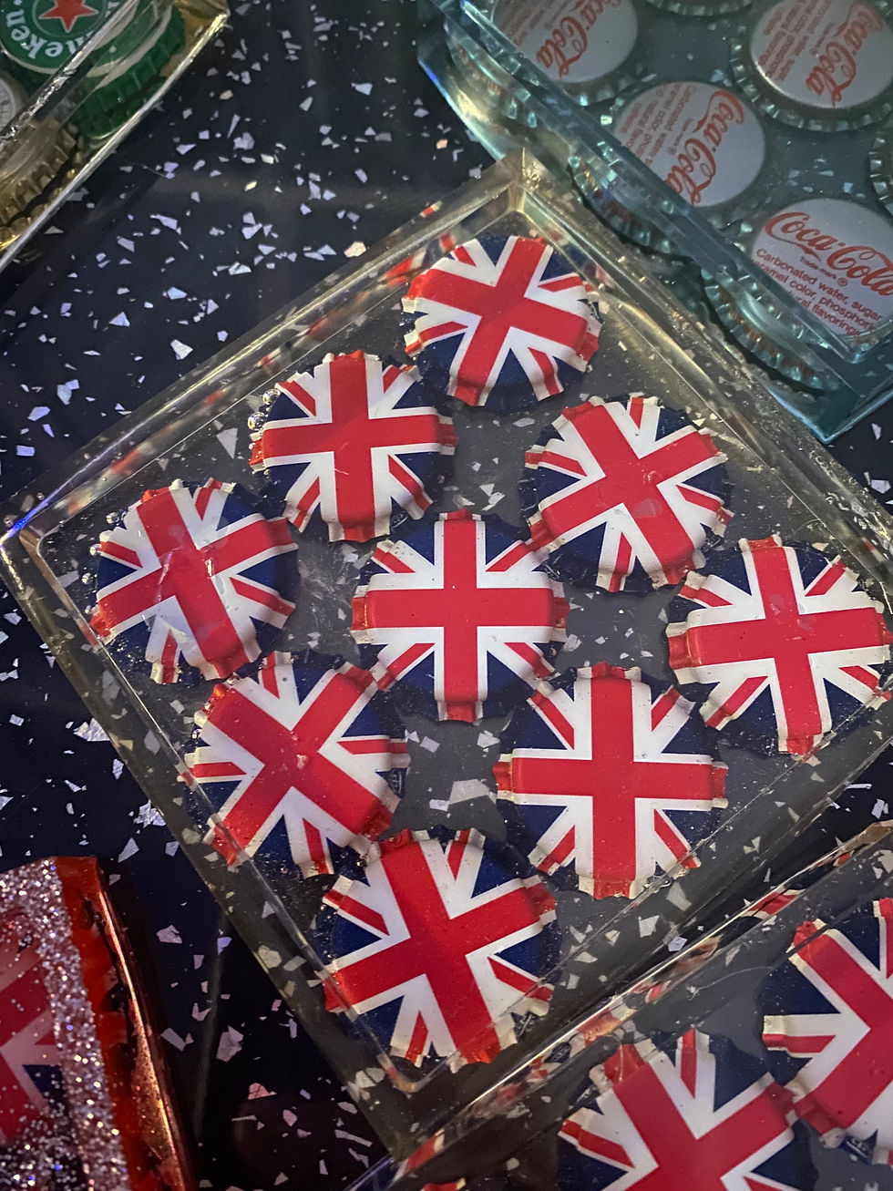 Thumbnail: Handmade Beer/Bottle Cap Resin Coasters