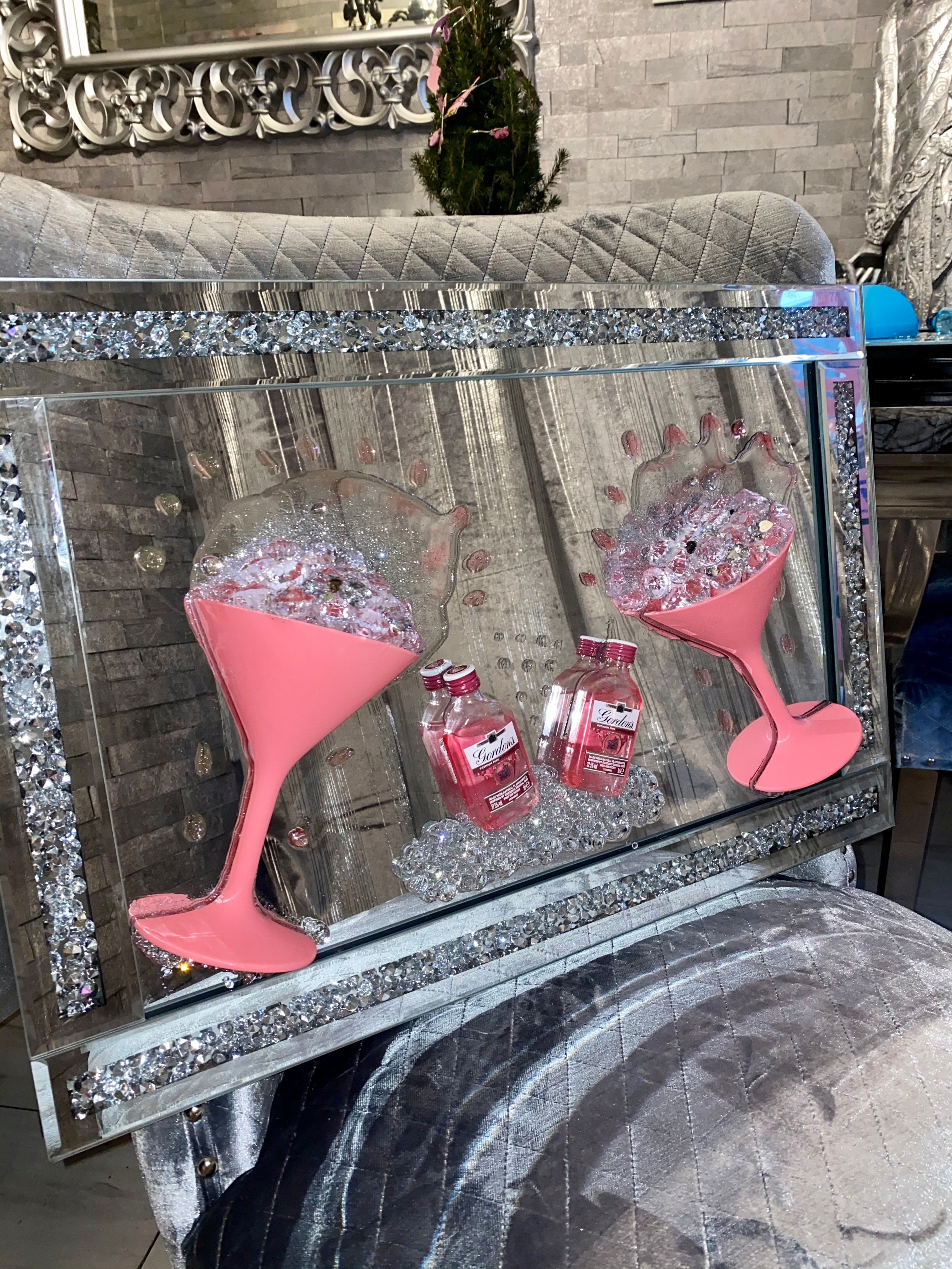 Gordon’s Pink Mini Gin 3D Art Mirrored Picture