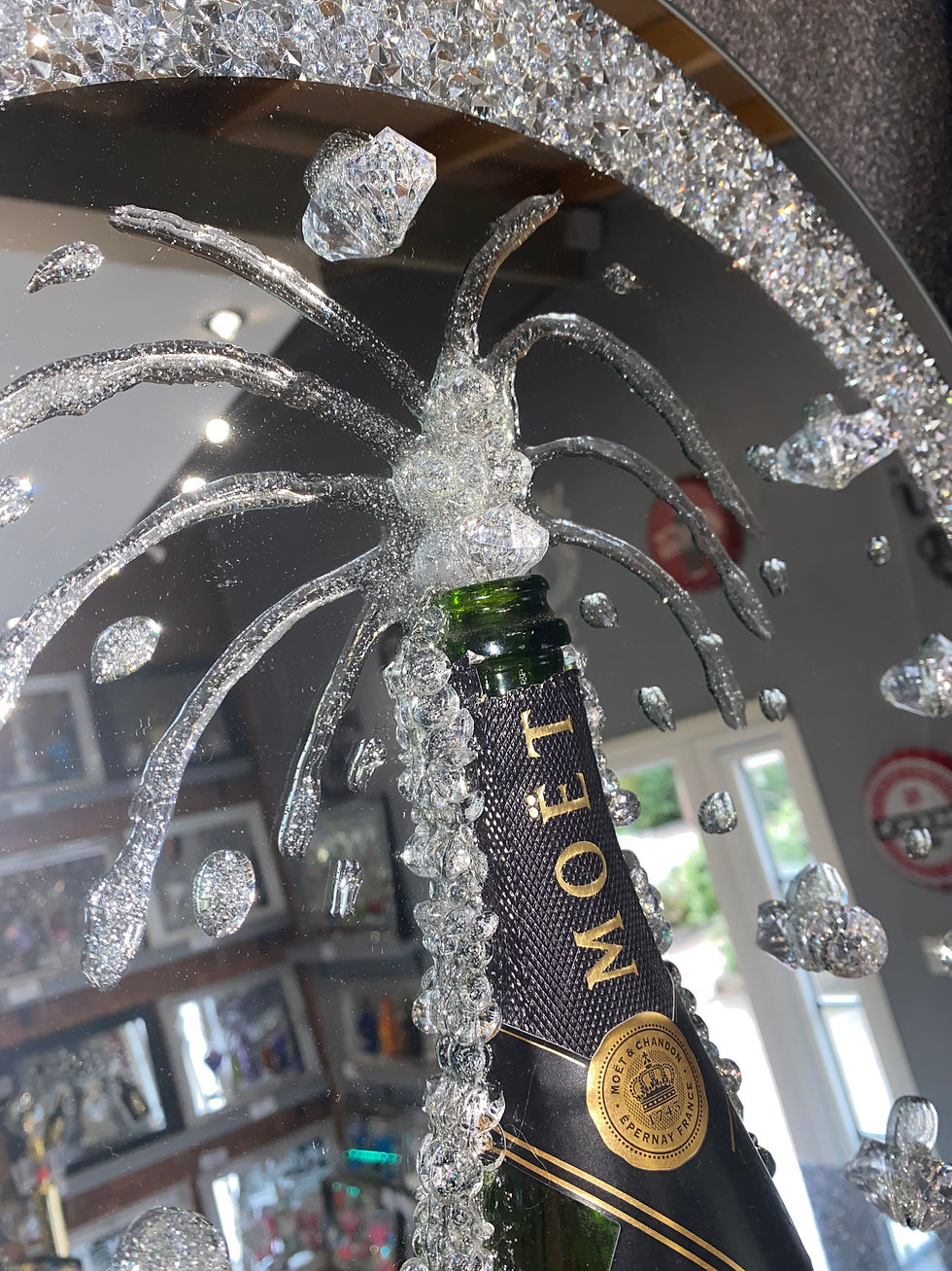 Thumbnail: Moet Champagne Nectar  3D Art Circular Glass Mirrored Picture