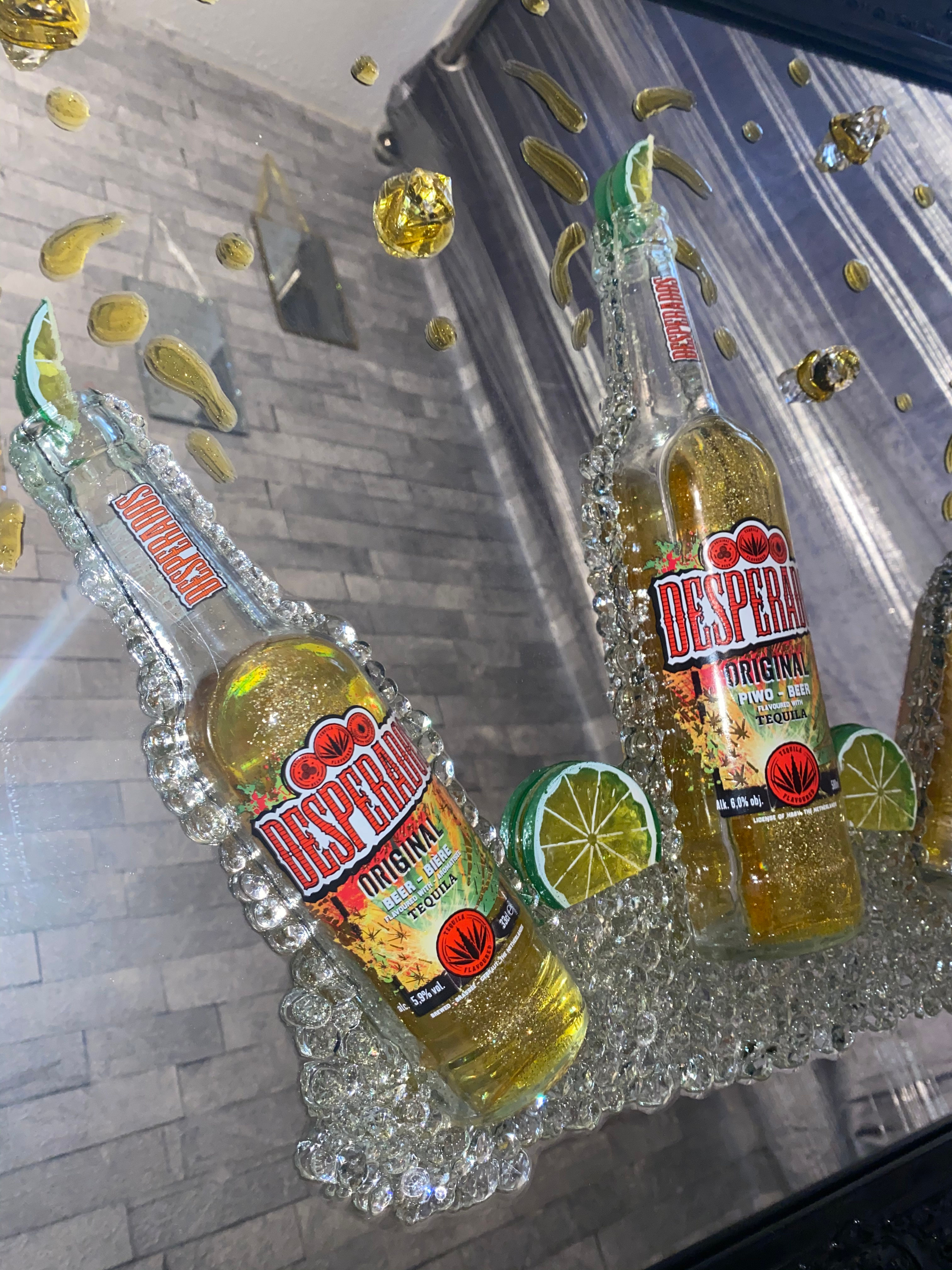 Desperadoes Bottle 3D Art Mirror Picture