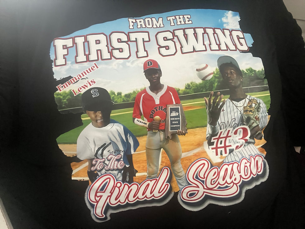 Custom personalized gifts: Baseball t-shirt for Immanuel Lewis