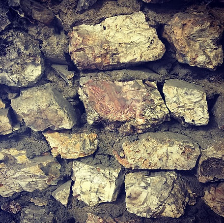 Rock fireplace