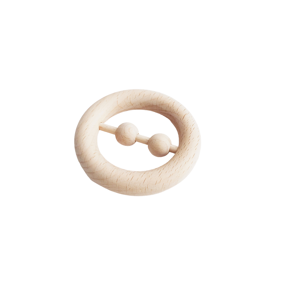 Wooden Rattle with Two Beads