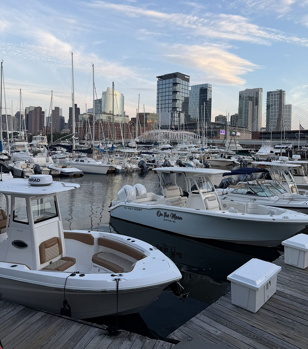 Boston harbor with downtown in background