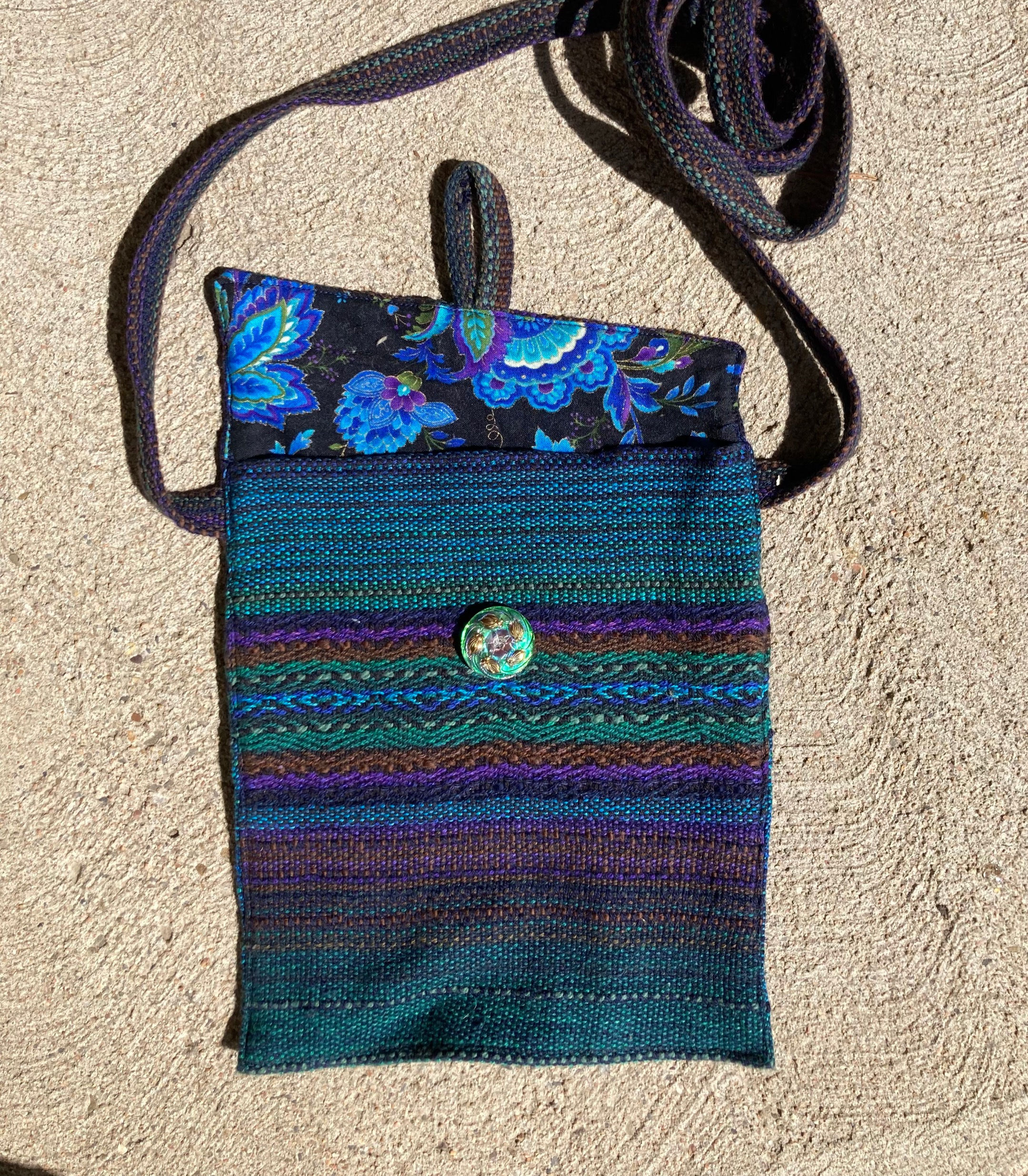 Black Peacock with Twill MEDIUM Purse
