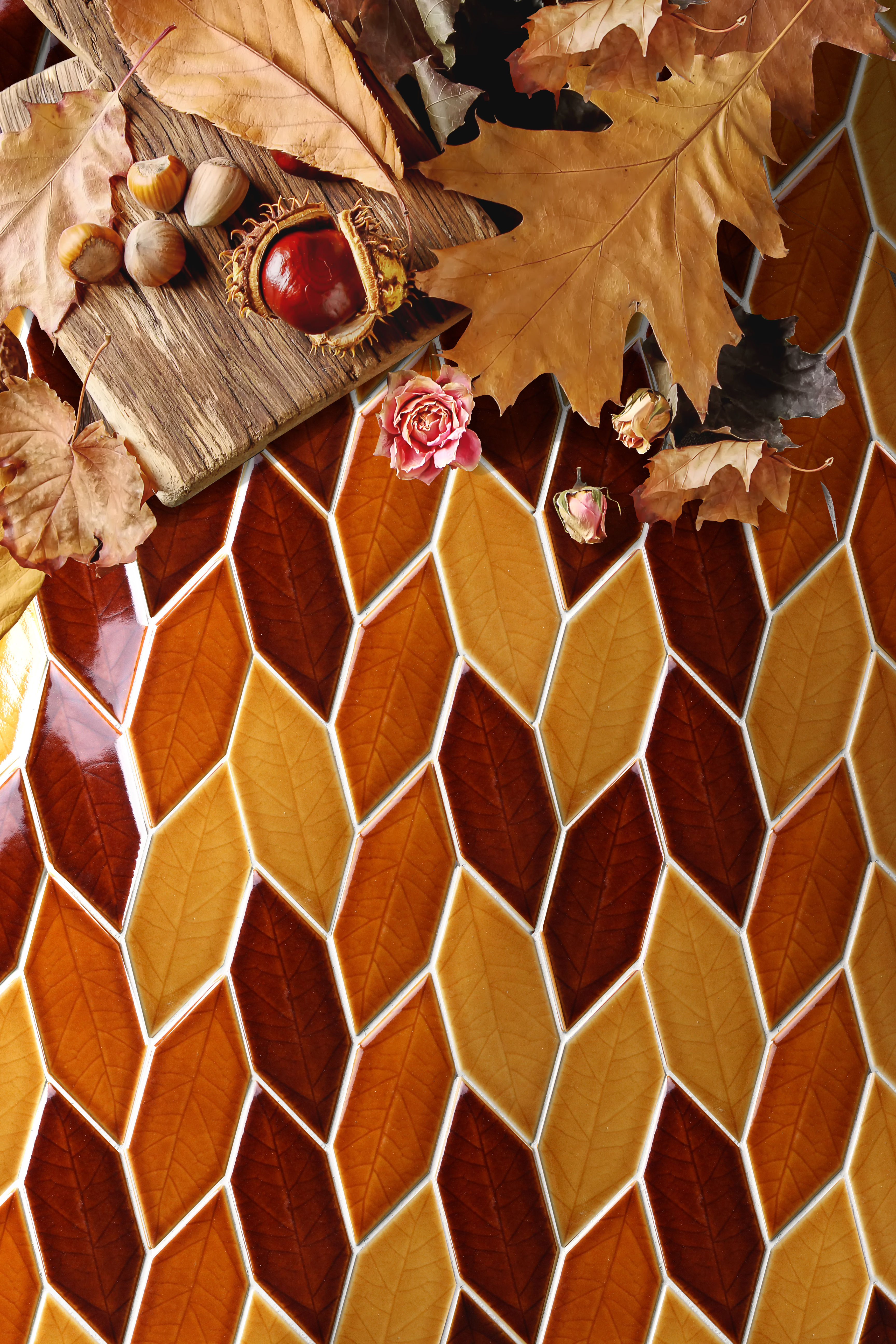 Gạch Mosaic Chiếc Lá Leaf