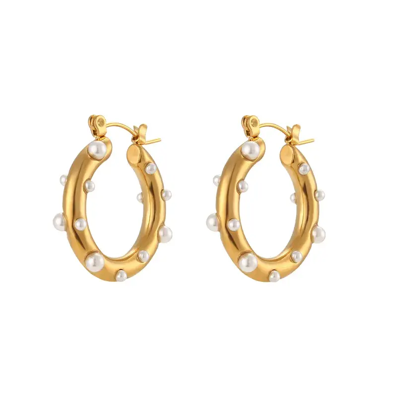 Stainless Steel Earrings Only Pearls