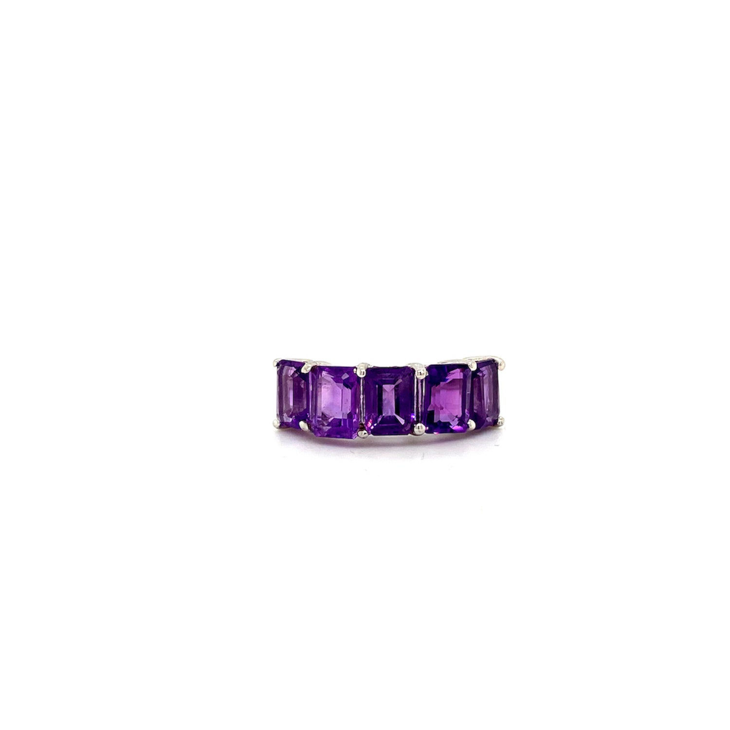 Amethyst Ring in 925 Sterling Silver - Channel setting promise ring-1338