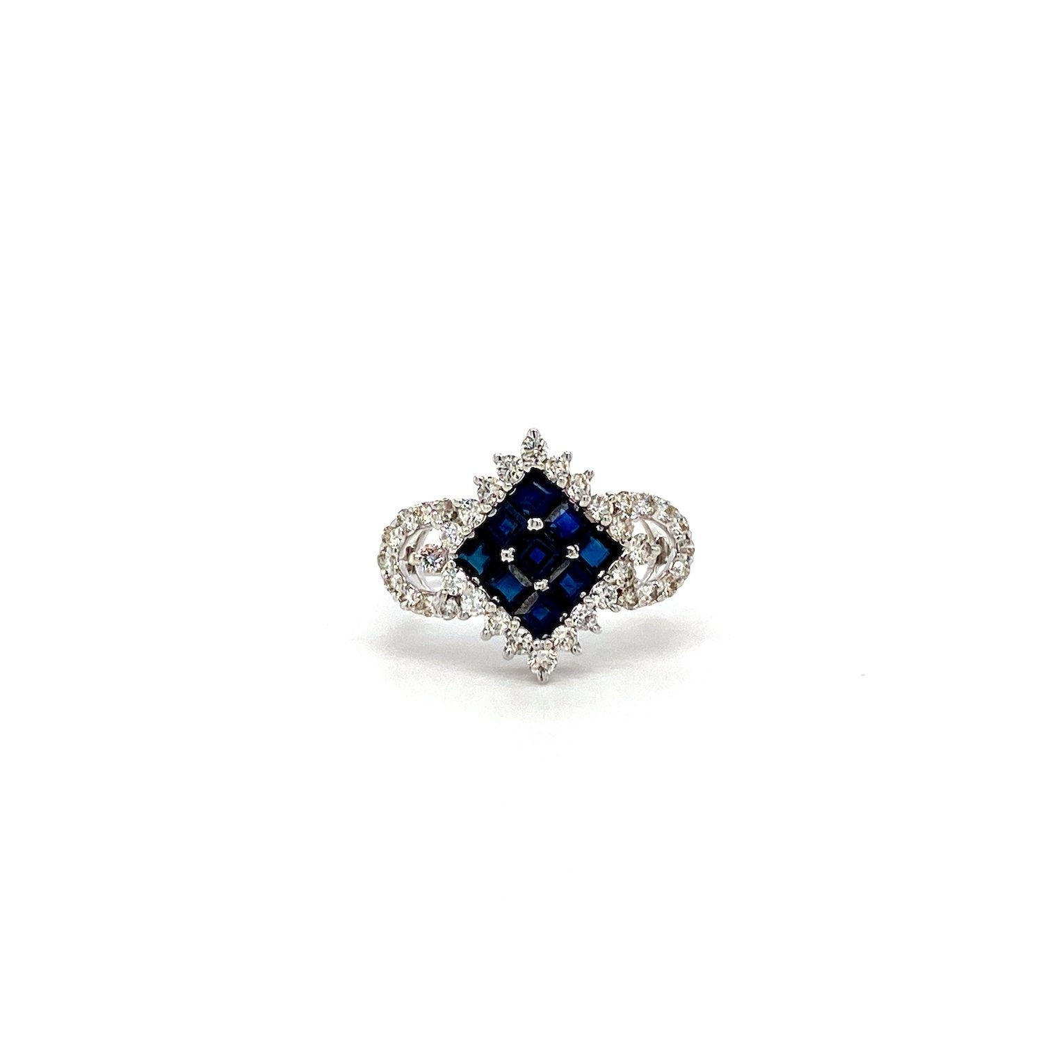 Sapphire and Diamond Ring in 18K White Gold-252