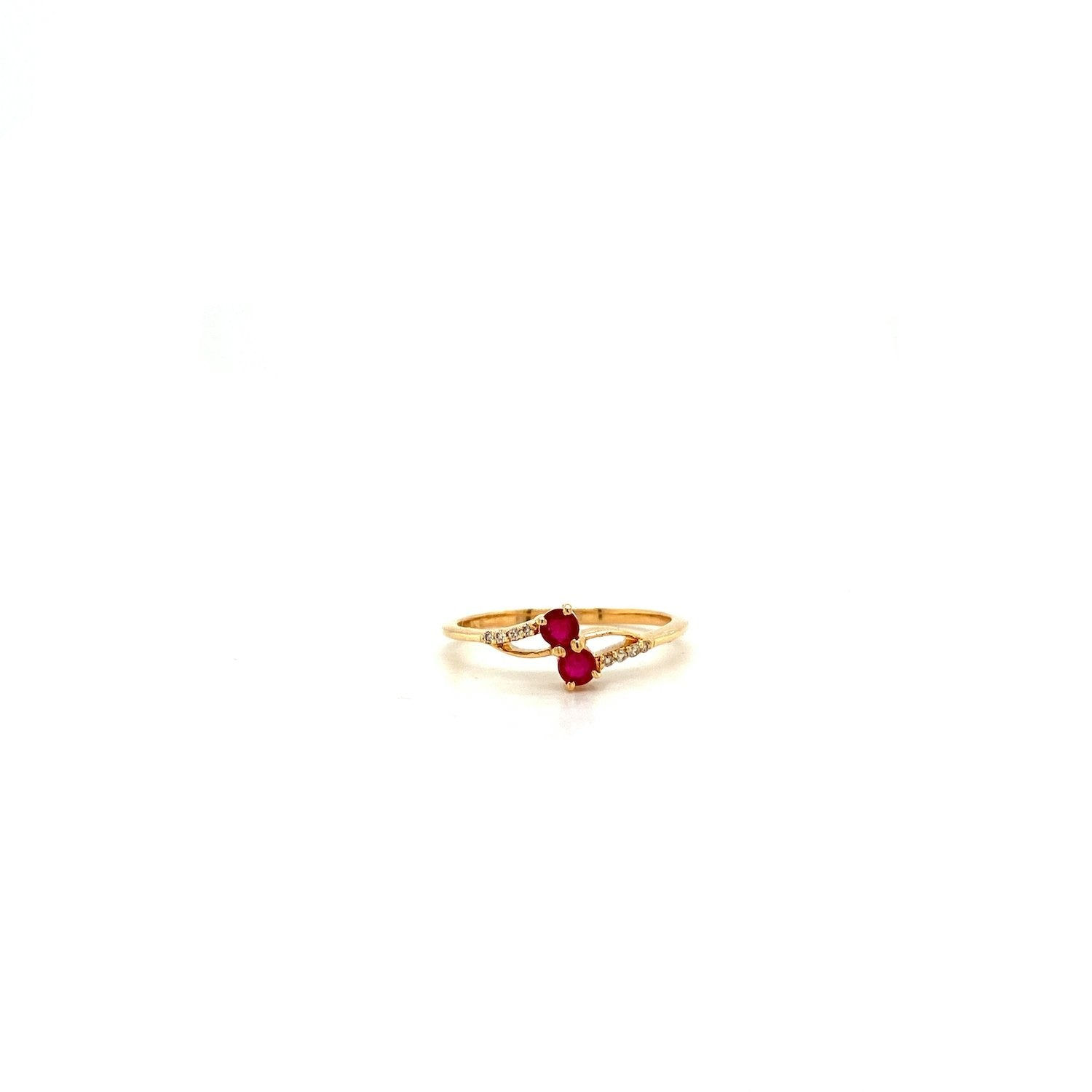 Ruby and Diamond Ring in 14K Yellow Gold-294